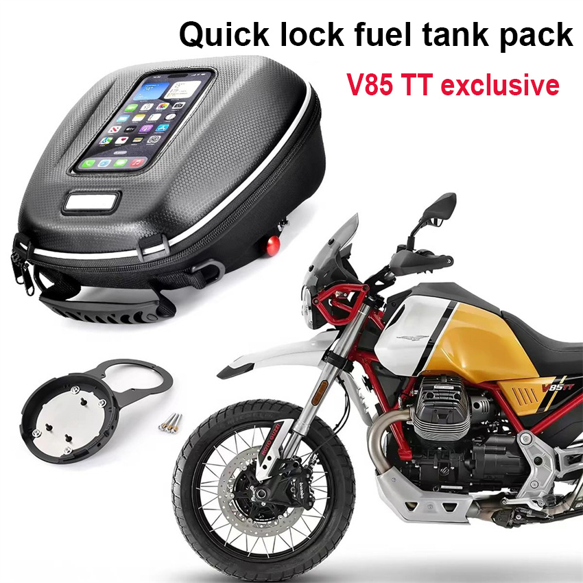 Motorcycle Gear Backpack - モトグッツィ V85 V85TT タンクバッグクイックロックオートバイ防水荷物ナビゲーションレーシングバッグバックパックトップケース