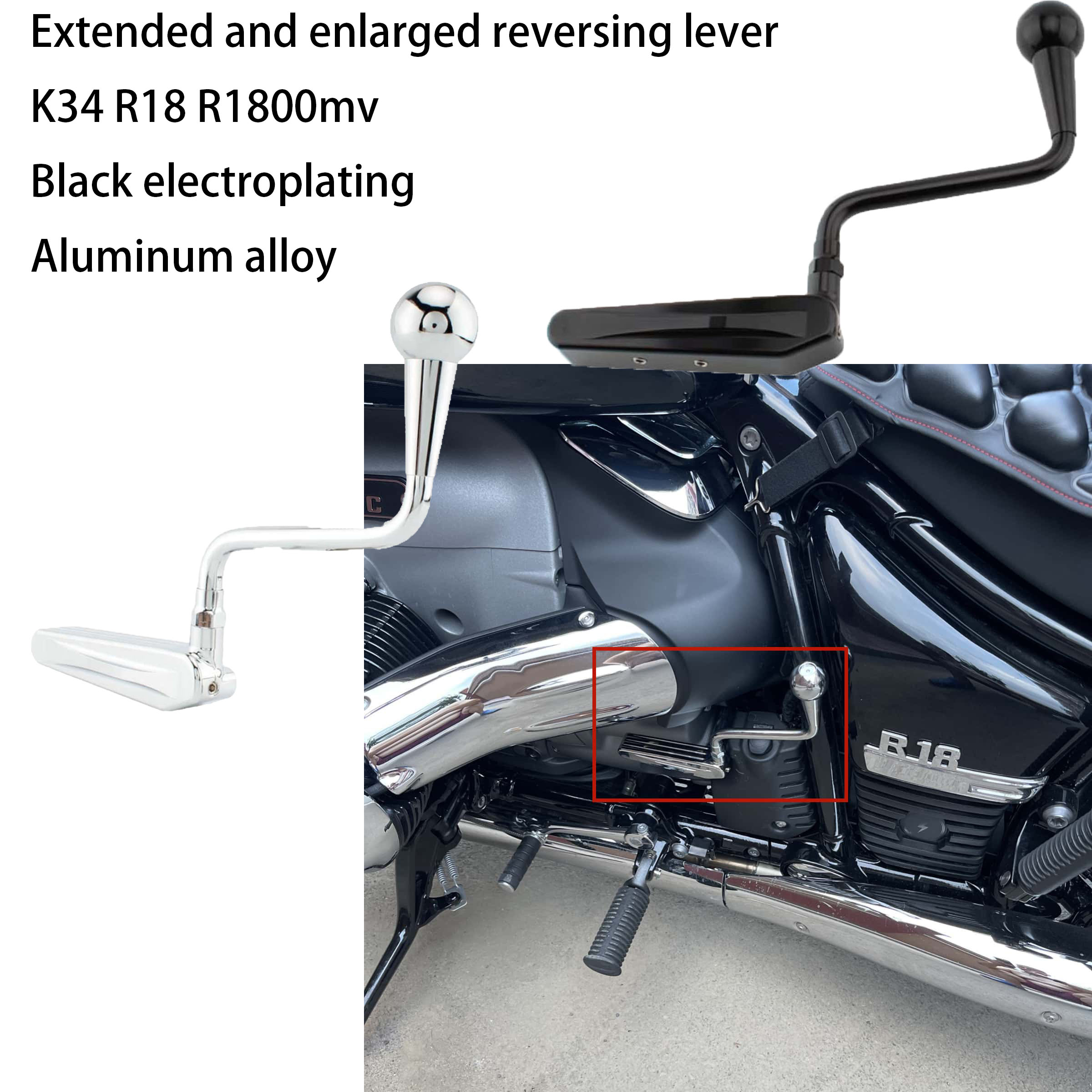 Motorcycle Gear Lever Extender - オートバイ拡張および拡大リバースレバーリバースギア CNC トランスミッションレバー BMW R18 R18B