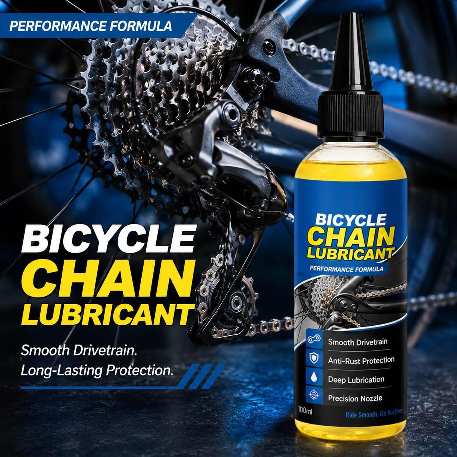 Motorcycle Gear Oil For Chain - 自転車用チェーン潤滑油 100ml。長期間効果が持続し、錆を防ぎ、ギア、オートバイ、マウンテンバイク、ロードバイクのチェーンに使用できる。